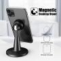 Cell Phone Stand Magnetic, enGMOLPHY Phone Holder Desk, Compatible with iPhone 11Pro XR 8 X 7 6 6s Plus,Android Smartphone Mount Cradle Dock, Office Desk Accessories -Black