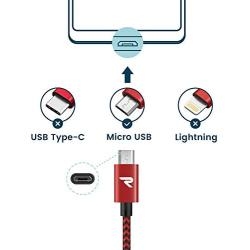 Micro USB Cable 0.65ft [2 Pack], RAMPOW Charging Cord, Fast Charge & Sync USB Cable, Braided Android Charger Cable for Samsung Galaxy S7 Edge S6 S5, Moto, LG G4, HTC - Red