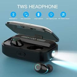 Wireless Earbuds, Bluetooth 5.1 Wireless Noise Cancelling Earbuds with LED Display Charging Case, Touch Control Wireless Headphone IPX7 Waterproof in-Ear Earphones with Built-in Mic for Sports,Work