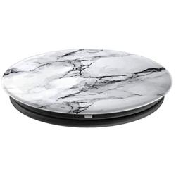 Marbled Design White And Black PopSockets Grip and Stand for Phones and Tablets