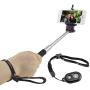 Selfie Stick with Bluetooth Remote for Smartphones - with Universal Phone Holder up to 3.25 Inch in Width - Adjustable Handheld Monopod 11" - 40" - Light, Compact, Easy to Carry