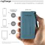 myCharge Adventure Portable Charger Waterproof Power Bank 6700mAh Dual USB Rugged Outdoor External Battery Pack for Camping Accessories, Cell Phone (iPhone, Android for Samsung Galaxy) - Blue