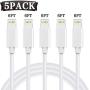 Mfi Certified iPhone Charger WSCSR, 5Pack (6FT/2M) Lightning Cable iPhone Cable USB Fast Long iPhone Charging Cords Compatible iPhone 11 Pro Max Xs X XR 8 7 6s 6 SE iPad iPod More