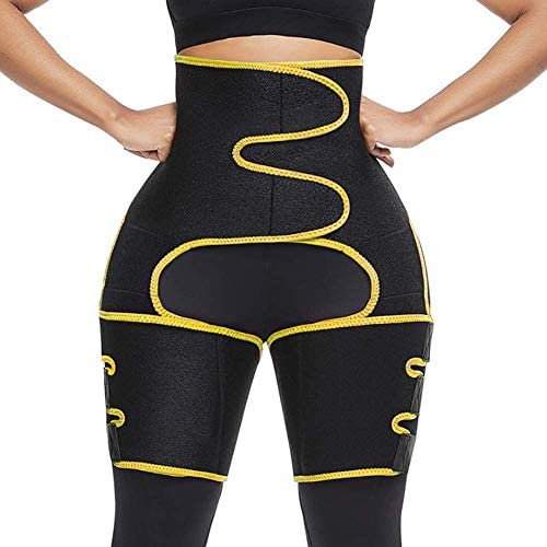 KHE High Waist Thigh & Waist Trimmer, Butt Lifter, Thigh Trimmer, Waist Shaper,with 2 Levels of Supporutive Belts for Women Weight Loss