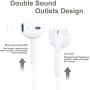MOPIDICK 3.5mm in-Ear Wired Noise Cancellation Earbuds/Earphones/Headphones with Remote & Micphone Compatible with iPhone 6s plus/6/5s/5c/Pad/S10 Android All 3.5 mm Audio Devices (2 Pack)-white-01