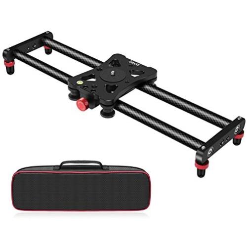 Zecti Camera Slider, Adjustable Carbon Fiber Camera Dolly Track Slider Video Stabilizer Rail for Camera DSLR Video Movie Photography Camcorder Stabili (15.7” Carbon Fiber Camera Slider Dolly Track)