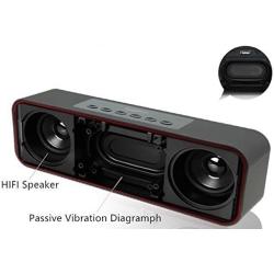 Portable Bluetooth Speaker, with10W Acoustic Driver, LED Display, FM Radio, Alarm Clock, Handsfree Speakerphone, Slots for Micro SD Card & USB & AUX-in, for Smart Phone, Tablet and More