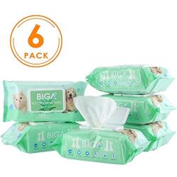 Deodorizing Hypoallergenic Pet Wipes with Fragrance Free Natural Organic for Cleaning Face Butt Eyes Ears Paws Teeth 100ct per Pack