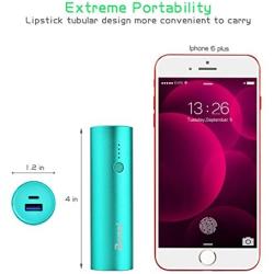 Portable Charger, BONAI Power Bank 5000mAh, (Ultra-Compact)(Aluminum)(Travel) Slim External Backup Battery Pack High-Speed Output Compatible iPhone,iPad,iPod,Samsung - Mint(Charging Cable Included)