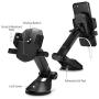 Spigen Car Phone Holder Windscreen Dashboard Universal Compatibility Telescopic Extendable Arm Car Mount One Tap Technology Carbon Pattern 360 Degree Rotatable