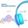gorsun Kids Headphones with Limited Volume, Children Headphone Over Ear, Kids Headphones for Boys and Girls, Wired Headset for Children-Blue