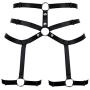 bondage harness Womens Harness Gothic Leg Strappy Lingerie Body Harness Garter Belt Plus Size Elastic Adjustable Black (Black)