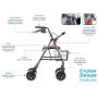 NOVA Cruiser Deluxe Rollator Walker, Red