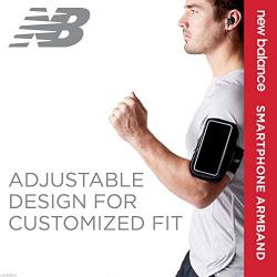 New Balance Running Phone Holder Armband Sleeve - Cell Phone Jogging Case Arm Strap | Water Resistant Athletic Workout Gym Exercise Fitness Accessories for Samsung Galaxy, iPhone X, LAO63904BK, Black