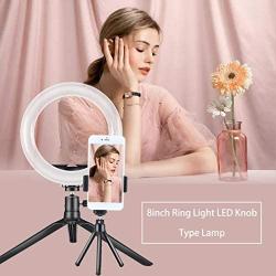 Ring Light, Light Stand with Phone Tripod, Phone Stand, 8 Selfie Ring Light Tripod with LED Lights, Phone Holder Dimming Light Beauty Fill Light Stand for iPhone, Samsung, HTC, All Smartphones