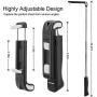 Jteman Selfie Stick Bluetooth,Anti-Shake Extendable Monopod Built-in Bluetooth Remote Shutter Compatible with iPhone Xs/XS max/XR/X/8/8P/7/7P/6s/6/5,Galaxy S9/8/7/6/Note,and More(Black) (Black)