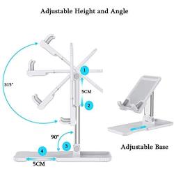 Belita Amy Adjustable Cell Phone Stand for Desk, Hands Free Portable Desktop Extend Stable Sheet Stand Foldable Sturdy Smartphone Holder Compatible with Tablets, All Phone