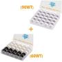 Simthread Size A SA156 Prewound Bobbin Thread with Storage Plastic Box Bundle | White+Black Colors(60WT) & 25pcs White Colors(90WT)