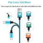 Micro USB Cable Aioneus Fast Android Charging Cord 6FT 3Pack Charging Cable Braided Charger Cord for Samsung Galaxy S7 Edge S6 S5 S2 J7 J7V J5 J3 J3V J2, LG K40 K20, Moto E4 E5 E6, Tablet, PS4, Xbox