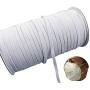 MYUREN 100 Yards Length 1/4 Inch Width Braided Elastic Band White Elastic Cord Heavy Stretch High Elasticity Knit Elastic Band for Sewing Crafts DIY,Bedspread, Cuff