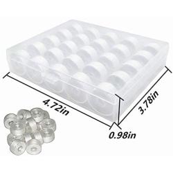 YEQIN 25Pcs Bobbins and Sewing Threads with Bobbin Case and Bobbin Holder for Sewing Machine, Pre-Wound Bobbins Set Standard Size and White Threads for Brother, BabyLock, Janome, Singer, Etc