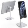 ATUMTEK Universal Cell Phone Stand, Solid Aluminium Alloy Adjustable Desktop Stand Holder for iPhone 11/11 Pro/XS Max/XR/XS/X/8/7 Plus, iPad, Samsung, Switch, All Tablets and Smartphones - Silver