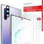 QITAYO Designed for Samsung Galaxy note 10 plus (6.8 inch) Screen Protector (3 Pack) and Camera Lens Tempered Glass Protector (1 Pack), No-Bubble, Anti-Scratch, Case Friendly