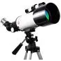 Telescope 16/40X HD Refractive Astronomical Telescope Magnification Zoom Monocular Beginners Telescope (Color : White, Size : 45-122cm)