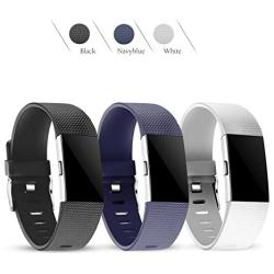 For Fitbit Charge 2 Bands,Replacement Accessory Wristbands for Fitbit Charge 2 HR,Small,Women Men,Black,Navyblue,White