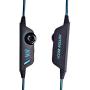 Gaming Headset with Mic for PC,PS4,Xbox One,Over-ear Headphones with Volume Control LED Light Cool Style Stereo,Noise Reduction for Laptops,Smartphone,Computer (Black & Blue)