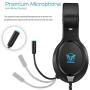 Gaming Headset for Xbox One, PS4,Nintendo Switch Bass Surround and Noise Cancelling with Flexible Mic, 3.5mm Wired Adjustable Over-Ear Headphones for Laptop PC iPad Smartphones (Blue-Black)