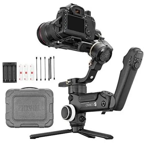 Zhiyun Crane 3S 3-Axis Handheld Gimbal Stabilizer for DSLR Cameras and Camcorder, 6.5kg Payload, Extendable Roll Axis, 12 Hours or Longer Continuous Uptime, DC-in, TransMount SmartSling Handle Zhiyun Crane 3S 3-Axis Handheld Gimbal Stabilizer for DSLR Cameras and Camcorder, 6.5kg Payload, Extendable Roll Axis, 12 Hours or Longer Continuous Uptime, DC-in, TransMount SmartSling Handle