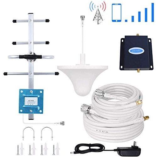 AT&T Cell Phone Signal Booster T-Mobile US Cellular Band12/17 4G LTE Cell Signal Booster ATT Cell Phone Booster Repeater Amplifier 700Mhz FDD Mobile Signal Booster with Ceiling+Yagi Antennas for Home