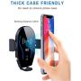 DM Car Phone Mount Air Vent Automatic Clamping Cell Phone Holder for Car Wireless Charger Compatible with iPhone Xs Max/XR/XS/X/8 Plus Samsung Galaxy S9/S8/S7/S6 Edge/Note5 & Other Smartphone