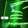 Flowing LED Magnetic Charging Cable.3 in 1 Cable(2 Packs,5 ft) Blue+Green