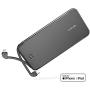 Luxtude PD Power Bank Portable Charger for iPhone, iPad and Android, Ultra Slim 10000mAh Battery Pack Built in Lightning & Micro USB Cables, Apple Certified 18W Power Delivery Portable Phone Charger.