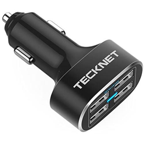 TECKNET USB Car Charger, PowerDash D2 9.6A/48W 4-Port Rapid USB Car Charger with BLUETEK Technology Compatible with iPhone X/8/7/6/6 Plus, iPad Air 2/Mini 4,Samsung Galaxy S6/S6 Edge and More…