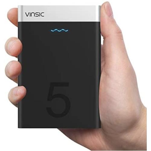 Power Bank, Vinsic Classic 5000mah Power Bank, Powerful External Mobile Charger Pack Battery for iPhone 6 5S/S/4S, iPad, iPod, Samsung Nokia Devices, Cell Phones, Tablet Pcs (Black)