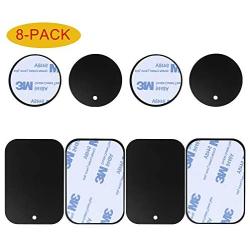 8-Pack Replacement Mount Metal Plates D.Sking Car Phone Holder Iron Plates for Car Mount Car Kits (8-Pack Black)