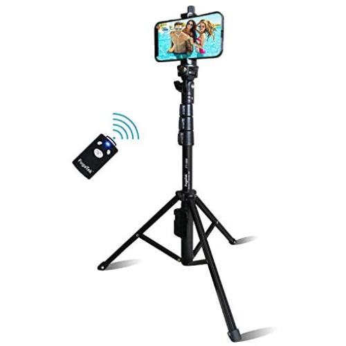 Selfie Stick & Tripod Fugetek, Integrated, Portable All-in-One Professional, Heavy Duty Aluminum, Bluetooth Remote Compatible with Apple & Android Devices, Non Skid Tripod Feet, Extends to 51", Black