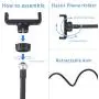 Tranesca Selfie Ring Light with Cell Phone Holder Stand for Live Stream/Makeup, LED Camera Lighting [3-Light Mode] with Flexible Arms Compatible with iPhone 8 7 6 Plus X Android (Black)