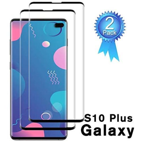 Galaxy S10 Plus Screen Protector [2-Pack], Tempered Glass Screen Protector [Case-Friendly][No Bubbles][Easy to Install][Anti Fingerprint] Screen Protector Compatible with Samsung Galaxy S10 Plus