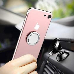 Finger Ring Stand, ICEYA 360° Rotation Mirrior Phone Grip Kickstand for Magnetic Car Mount Compatible with for iPhone X 8 7/7 Plus,Samsung Galaxy S8/S7 etc.(Silver)