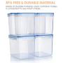 Vtopmart Airtight Food Storage Containers 6 Pieces - Plastic PBA Free Kitchen Pantry Storage Containers for Sugar,Flour and Baking Supplies - Dishwasher Safe - 24 Labels