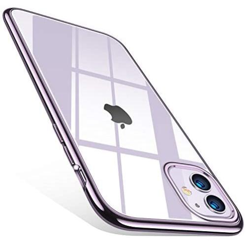 TORRAS Crystal Clear iPhone 11 Case, [10X Anti-Yellowing] Thin Slim [Anti-Scratch] Shockproof Soft TPU Rubber Cover Case for iPhone 11 6.1 inch, Purple