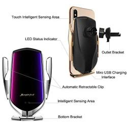 Survival-Pax Co. Smart Sensor Wireless Car Charger Mount, Automatic Clamping QC/QI 10W Fast Charging Car Charger Holder Compatible with iPhone 11/Xs/Xs Max/XR/X,Samsung Note 9/S9/ S9+/S8 etc (Sliver)