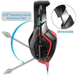 ONIKUMA Stereo Gaming Headset for PS4 Xbox One, Over Ears Headset with Noise Canceling Microphone for Nintendo Switch PlayStation 4 Laptop Smartphones and PC 3.5mm (Renewed)