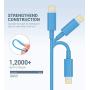 MFi Certified Lightning Cable - Novtech 3Pack 3FT iPhone Charger Cable - iPhone USB Charging Sync Cable for iPhone 11 Pro XR Xs Max X 8 Plus 7 Plus 6S Plus 6 Plus 5S 5C 5 SE iPod iPad Air Pro - Blue