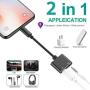 [Apple MFi Certified] Lightning to 3.5 mm Headphone Adapter Dual Ports Dongle Charger Jack&AUX Audio 3.5 mm Earphone Accessory,for iPhone 11/11 Pro/X/8,7 Plus/8 Plug and Play Support All iOS System