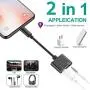 [Apple MFi Certified] Lightning to 3.5 mm Headphone Adapter Dual Ports Dongle Charger Jack&AUX Audio 3.5 mm Earphone Accessory,for iPhone 11/11 Pro/X/8,7 Plus/8 Plug and Play Support All iOS System